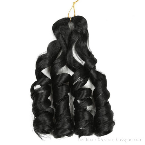 22inch Loose Wave Crochet Hair Braids Big Wave Wavy Crochet Synthetic Braiding Hair Pre-stretched Ponytail Extension
